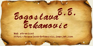Bogoslava Brkanović vizit kartica